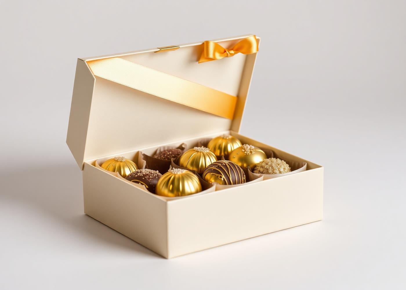 Gold-wrapped Cova chocolate pralines