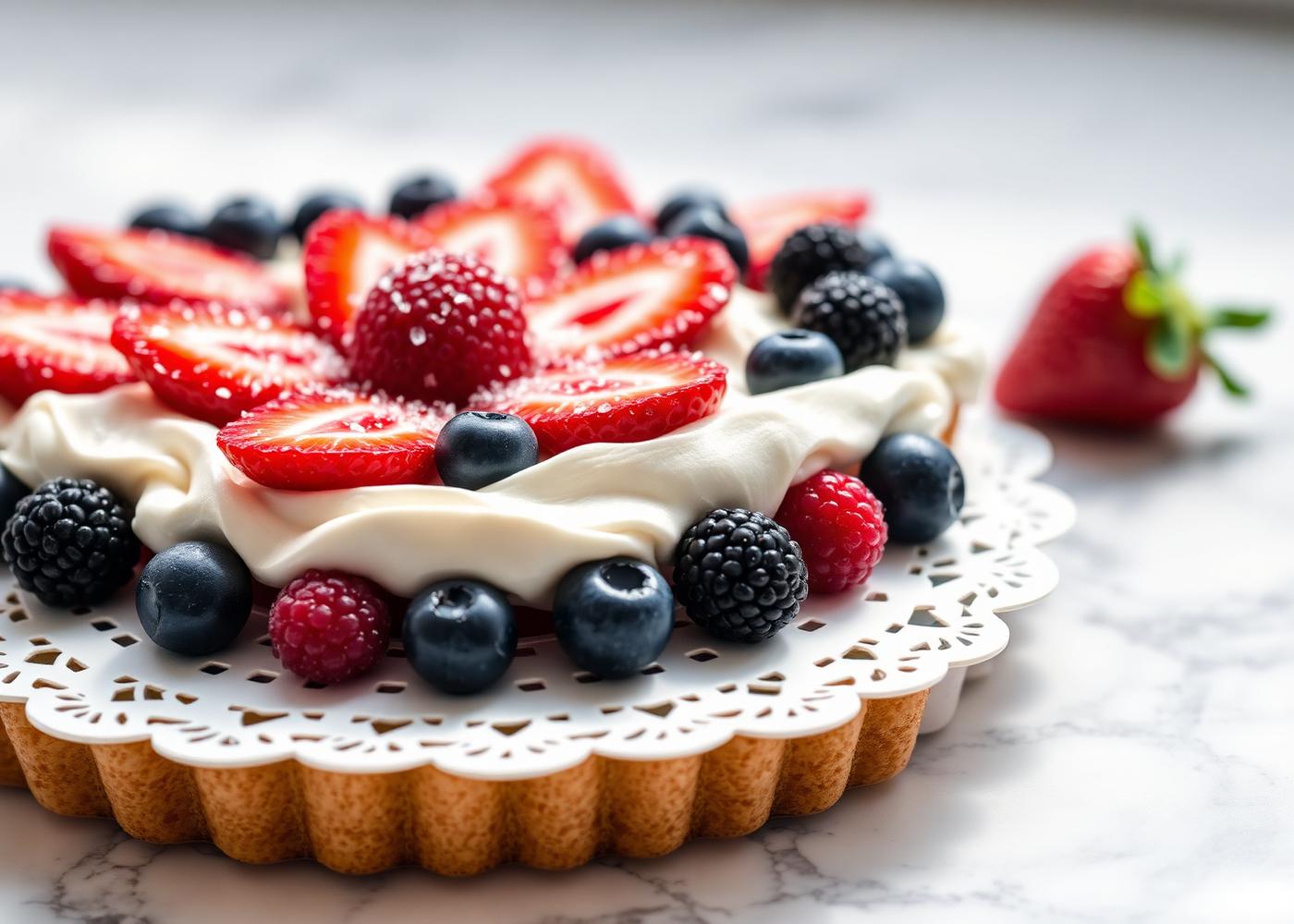 Berry tart from the Cova pastry showcase